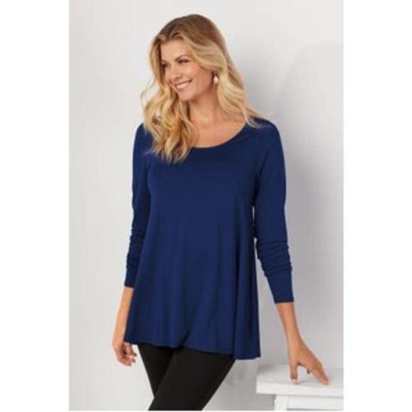 Soft Surroundings Tops - Soft Surroundings Basic Layering Tee Size S Super Soft Long Sleeve Stretch Blue